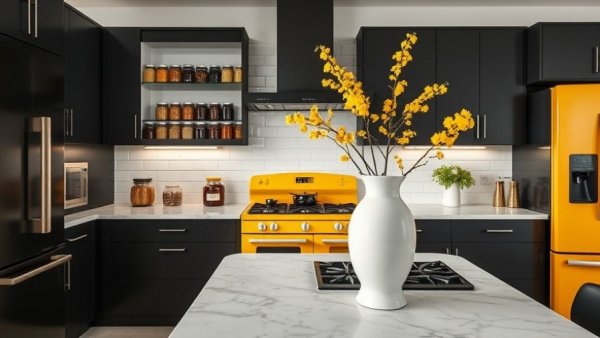 Kitchen organization tips with stylish storage and elegant decor.
