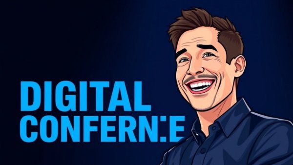 MAICON event graphic with smiling speaker, related to AI startup funding