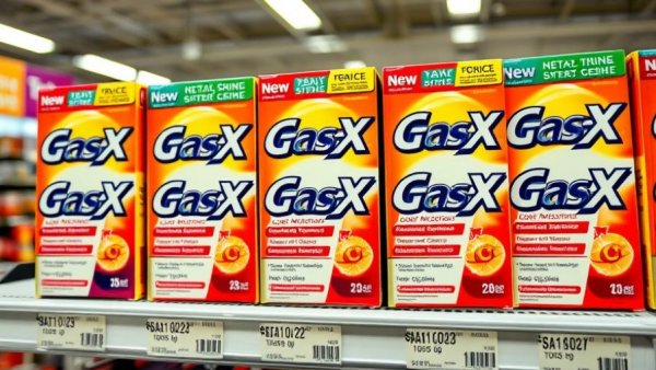 Gas-X products on store shelf for gas during pregnancy remedies.