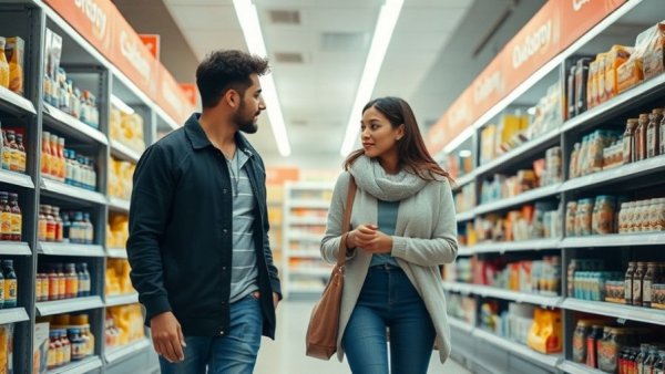 Retail store shoppers navigating aisles with products, illustrating labor force loss preparation.