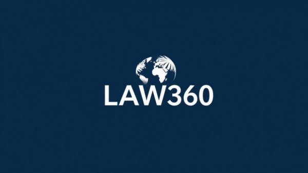 LAW360 logo on dark blue background.