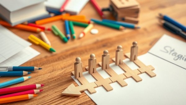 AI transforming leadership roles with wooden figures and arrows.