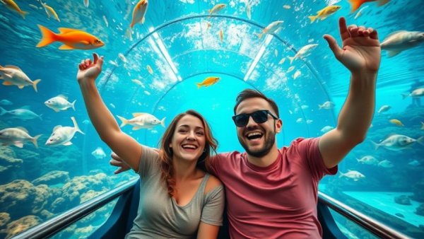 San Antonio family activities include enjoying underwater aquarium rides.