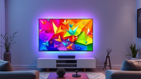 Smart TV with colorful display for VPN security.