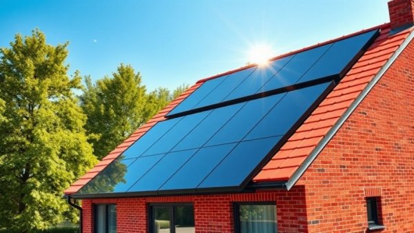 Cost of Solar Panels on a modern red brick house roof.