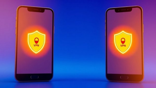 Smartphones displaying VPN shield icons against blue background, best VPN for 2026.
