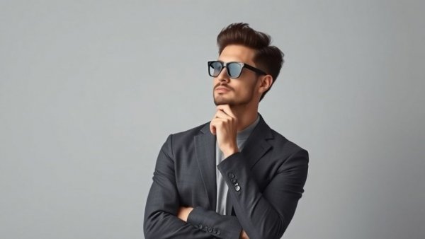 Stylish individual in sunglasses in thoughtful pose, BRG Hollywood YouTube views.
