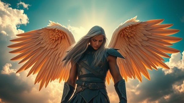 Imposing winged character in Final Fantasy VII Revelation, dramatic scene.