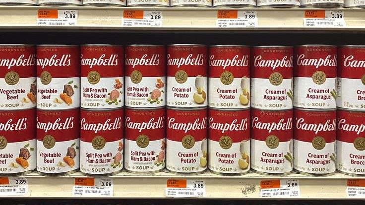 Historical collage of Campbell Soup Company.