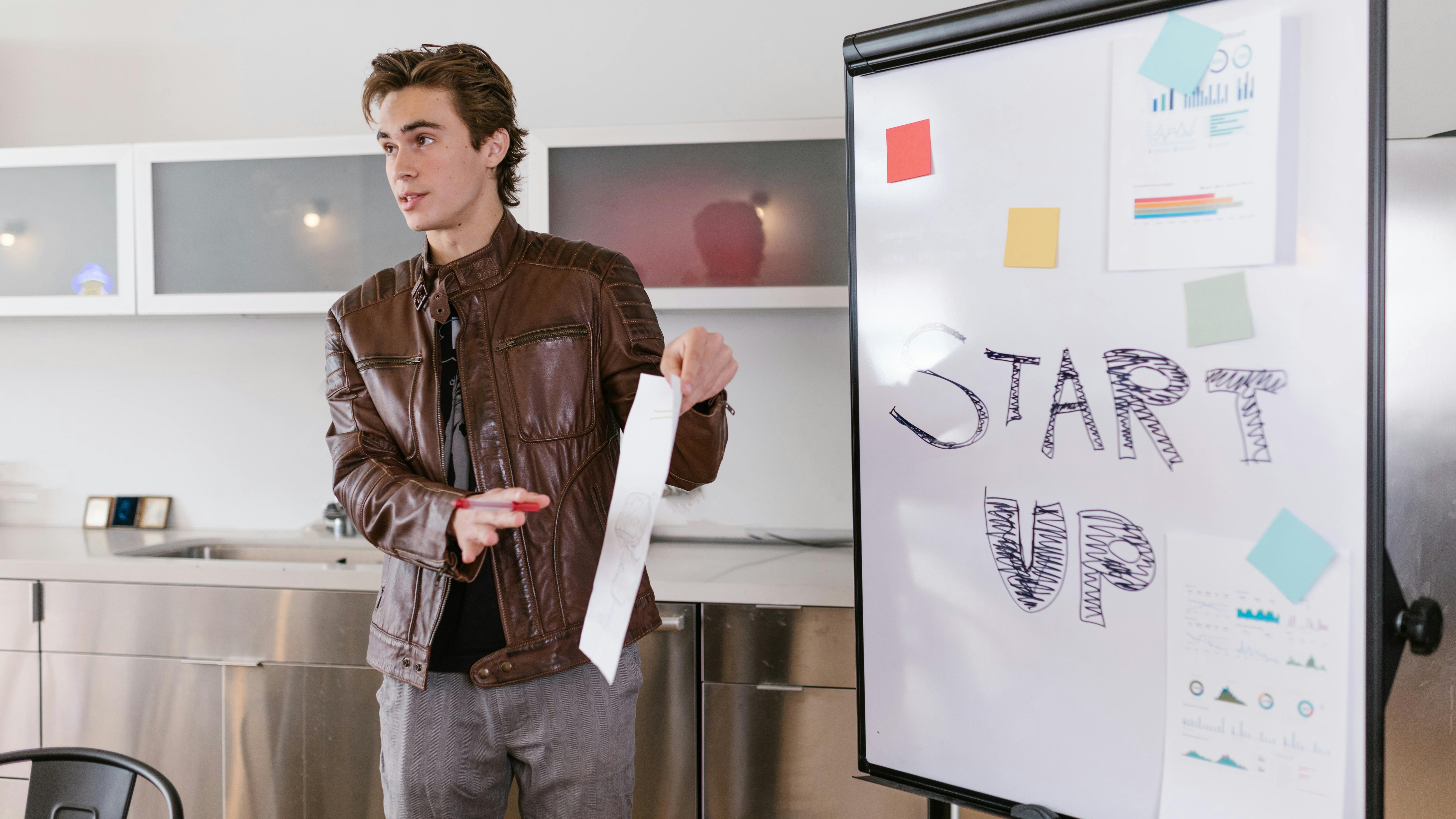 Portraits of young professionals representing AI startups.