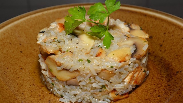 Bite-sized rice balls on a plate for healthy family meals.