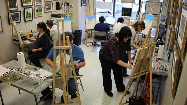 Participants at San Antonio workshops engrossed in creative drawing.