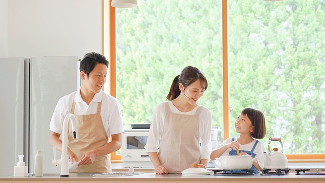 Teen learning life skills with laundry basket in casual home.