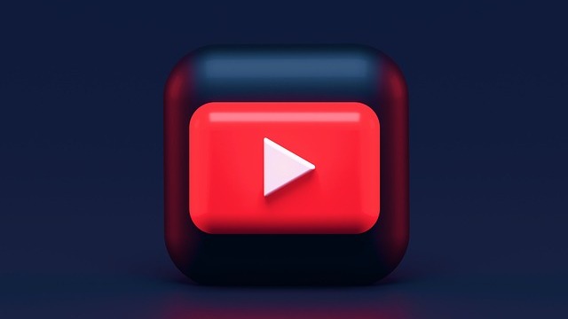 Minimalist YouTube logo design in red and white.