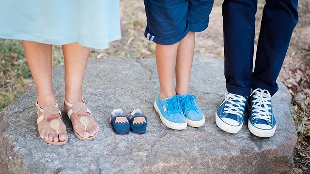 Close-up of comfortable sneakers for pregnancy swollen feet.