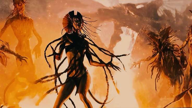 Avatar Fire and Ash movie review - blue-skinned characters in lush jungle