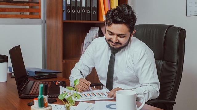 Stylized illustration of businessman representing executive leadership.