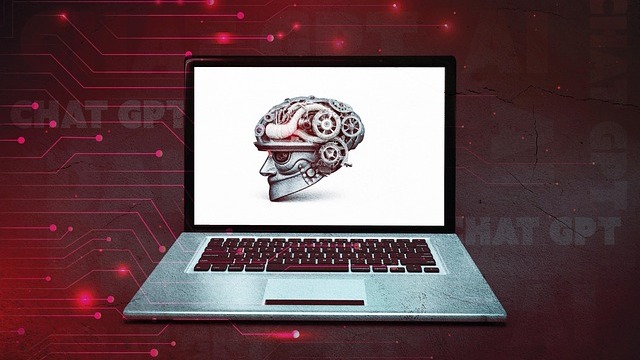 Smiling woman with headphones using laptop, navigating AI voice trends.