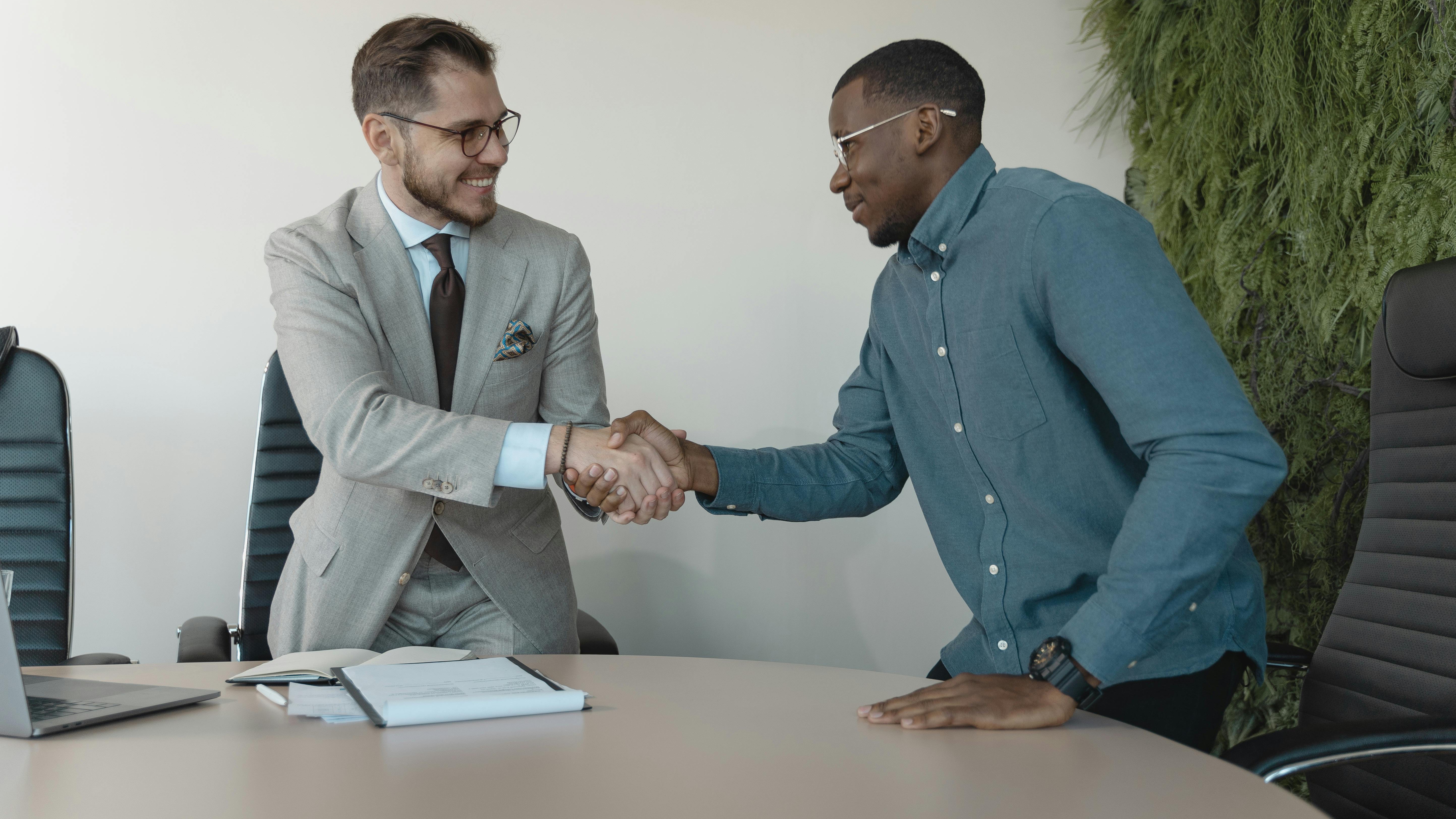 AI in Recruiting digital interface with business professional interacting.