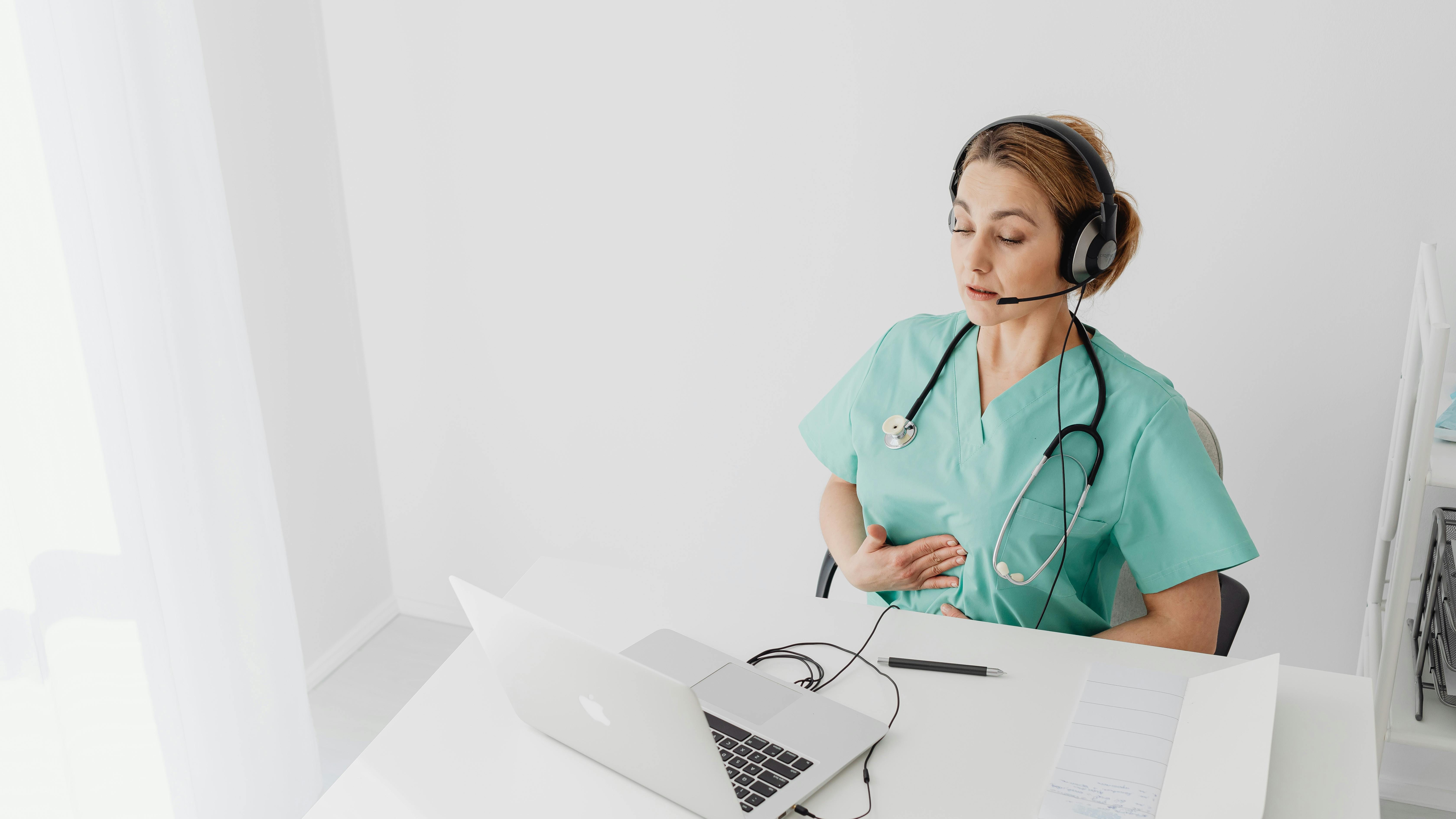 Young man in office illustrating AI in healthcare advancements