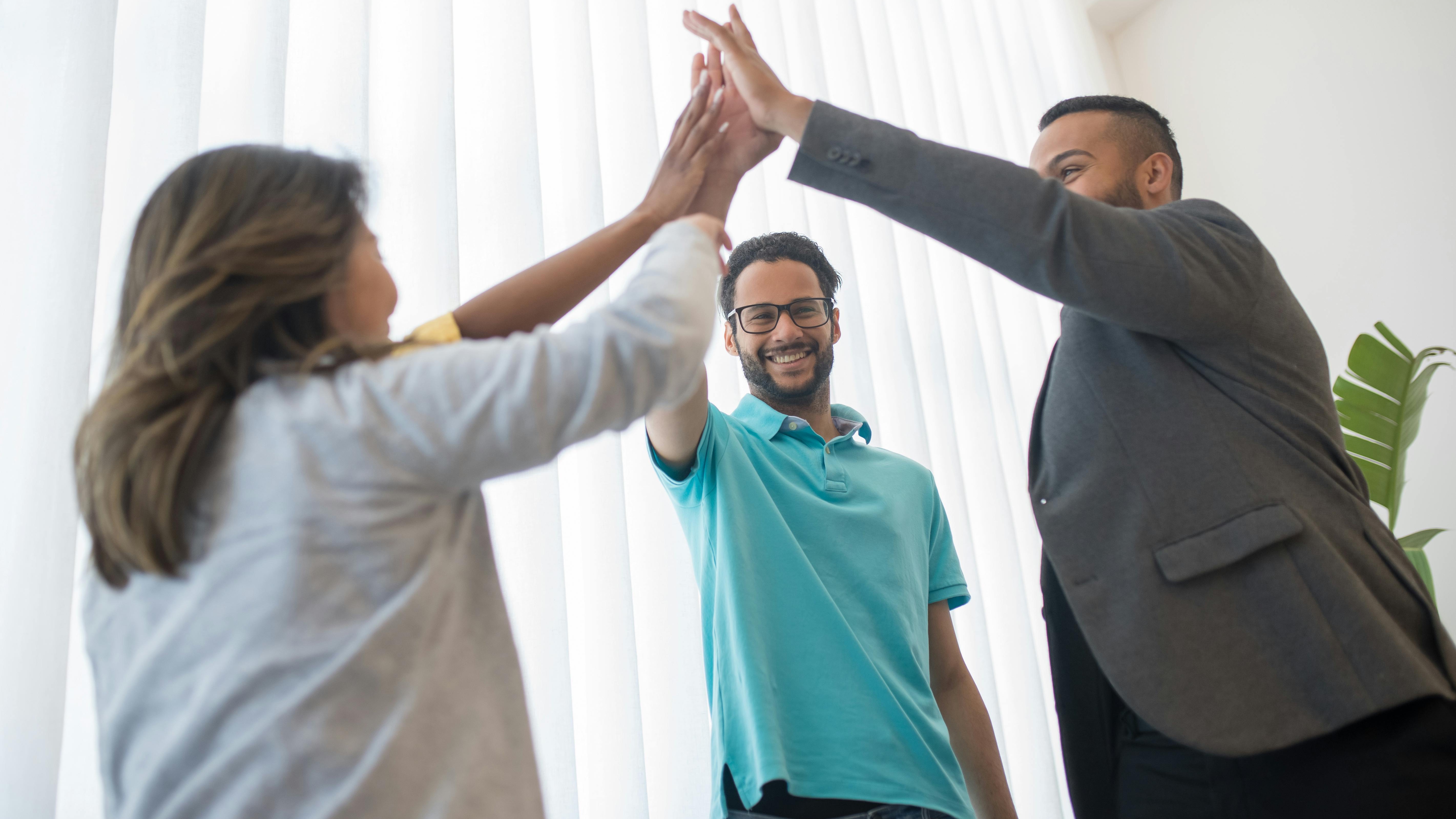 AI-driven HR strategies showcased by professional woman in blue jacket.
