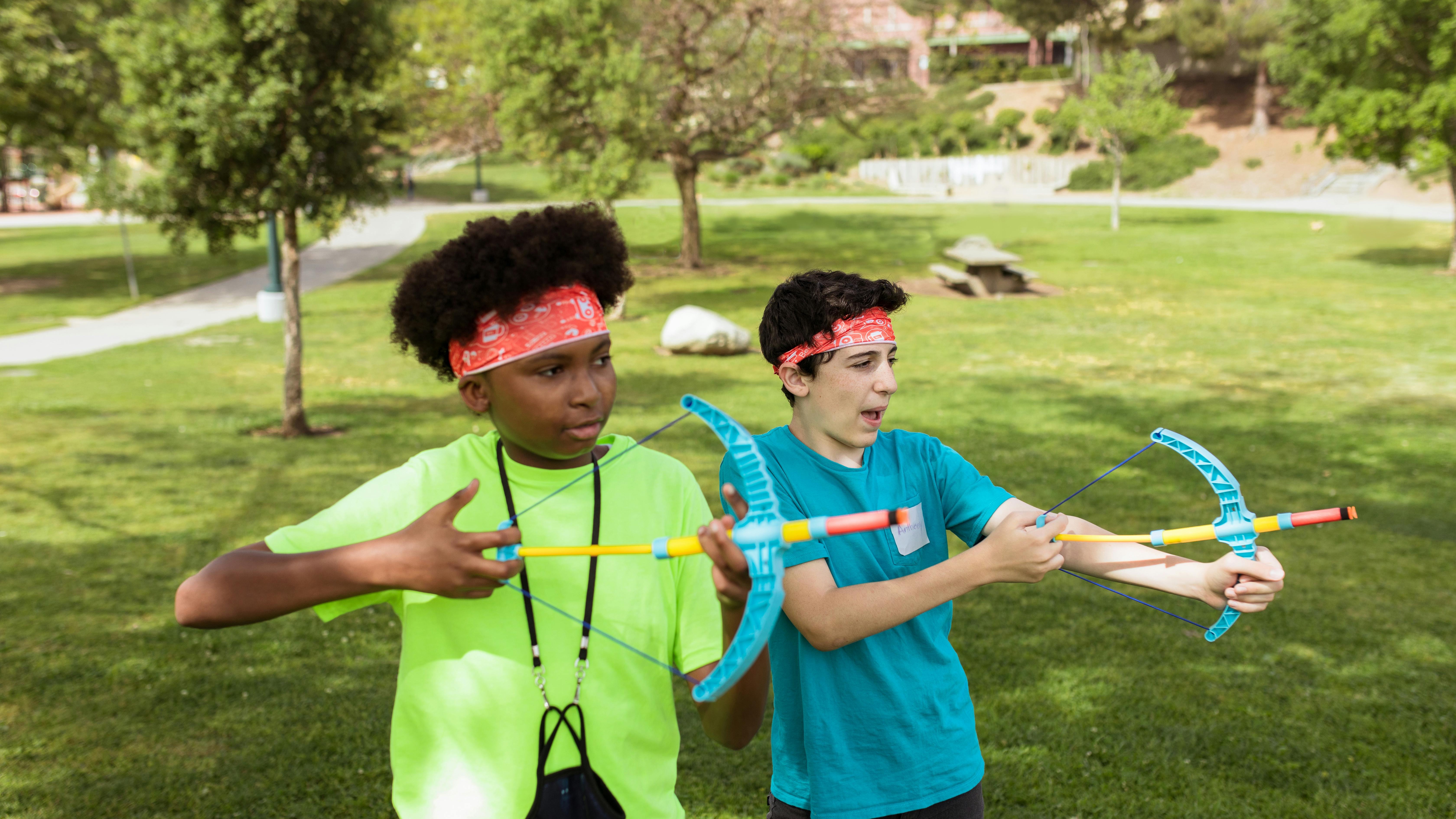 Student utilizing summer program resources outdoors