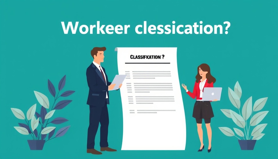 Employee classification DOL rule discussion with two professionals and large document.
