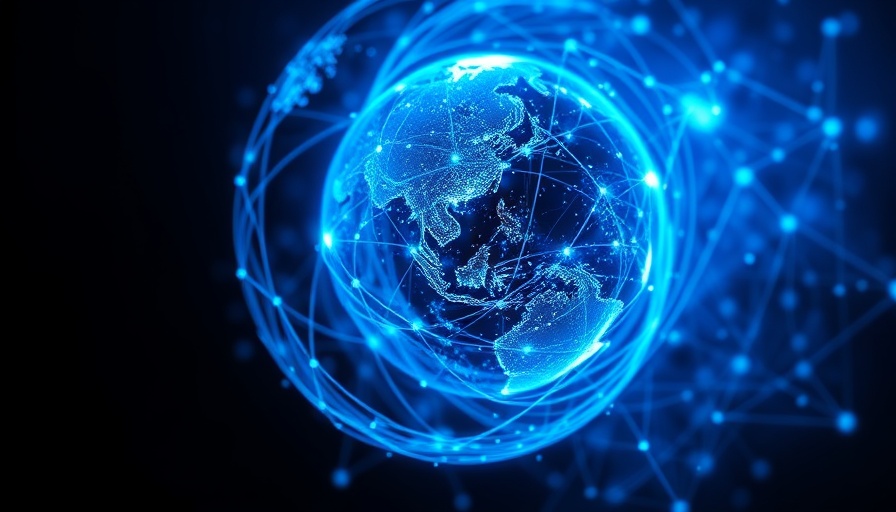 Neon blue Earth with swirling patterns symbolizing idle computing resources
