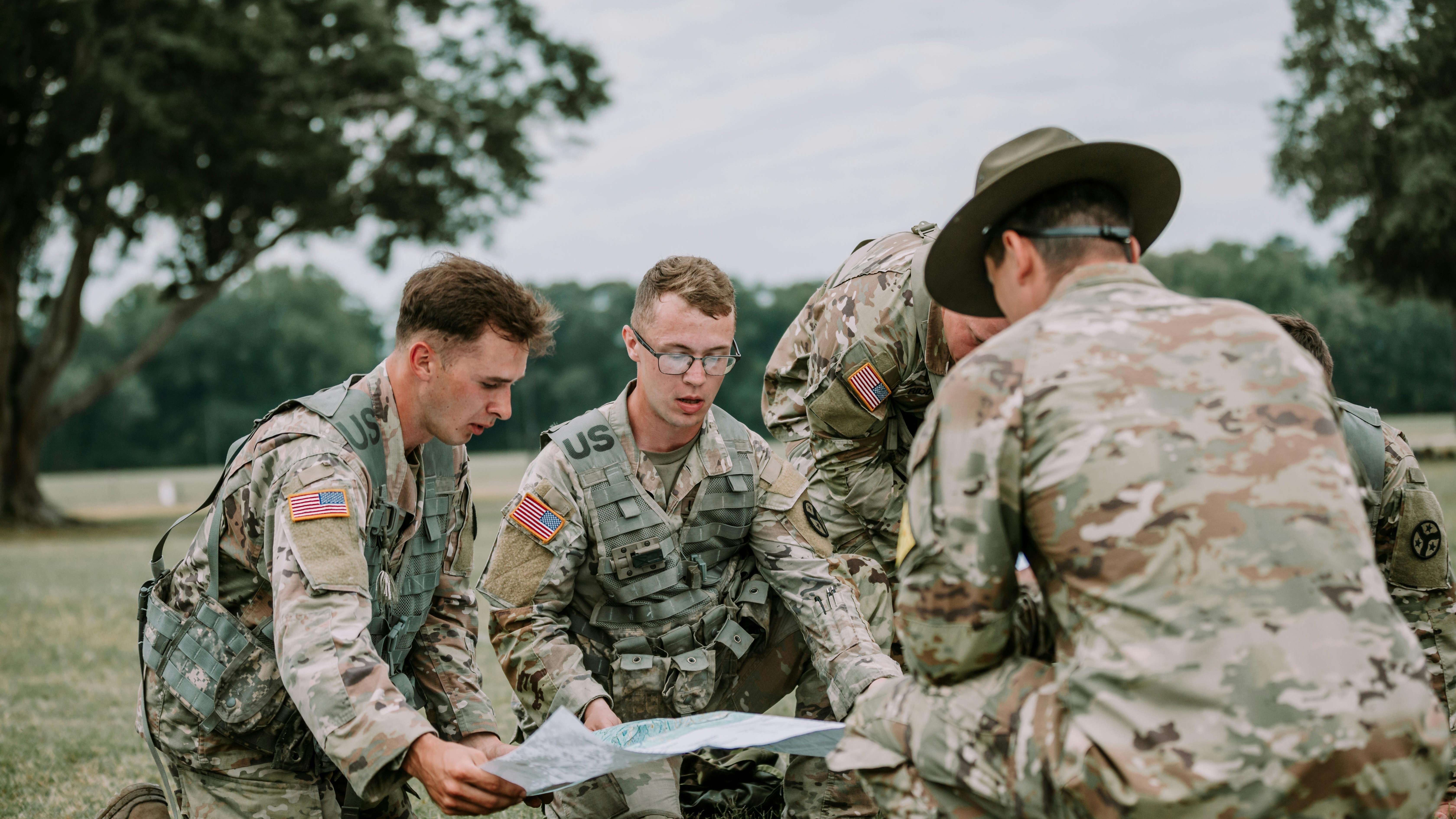 Young athlete measures height with mentor in sports facility, Courage to Face Reality in Military Leadership
