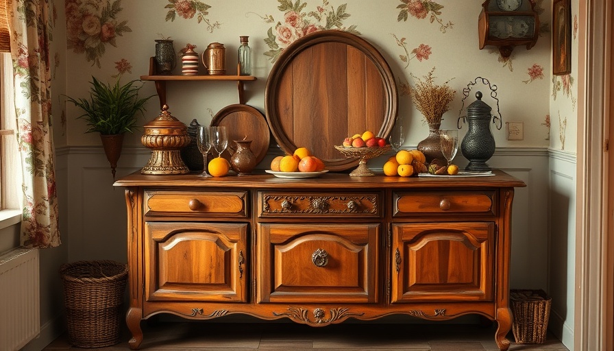 Charming small space idea with vintage wood furniture and tapestry.