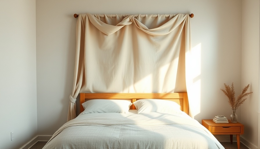 DIY headboard hack in a minimalist small space bedroom setup.