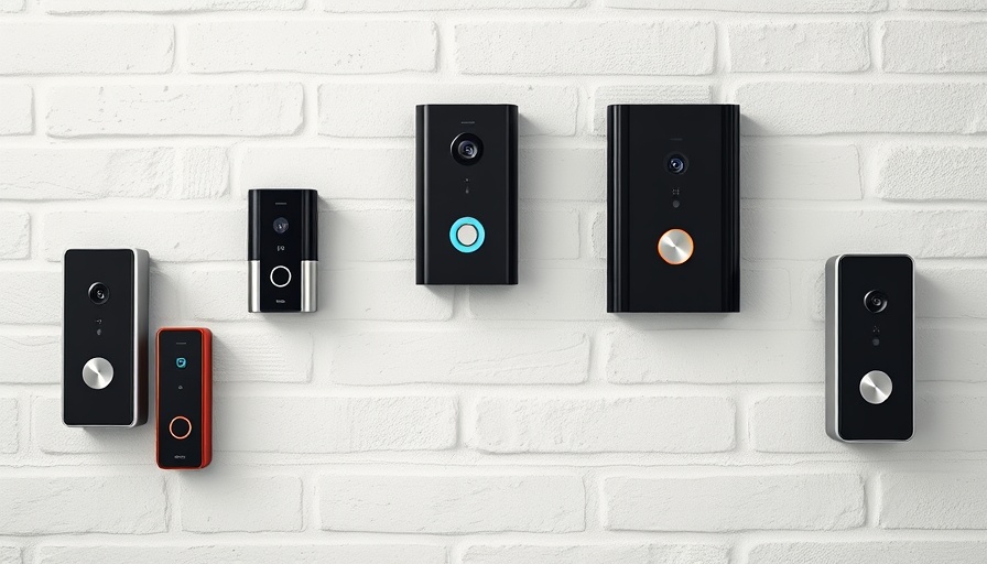 Cyber Monday video doorbell deals showcasing sleek designs on white brick.