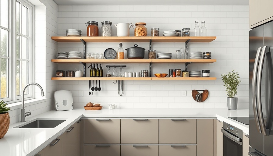 Organized kitchen shelves with affordable kitchen storage ideas.