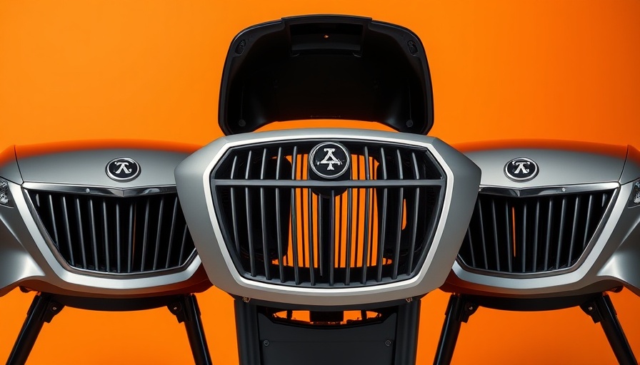 Sleek grills showcased against a gradient orange background for July Fourth deals.