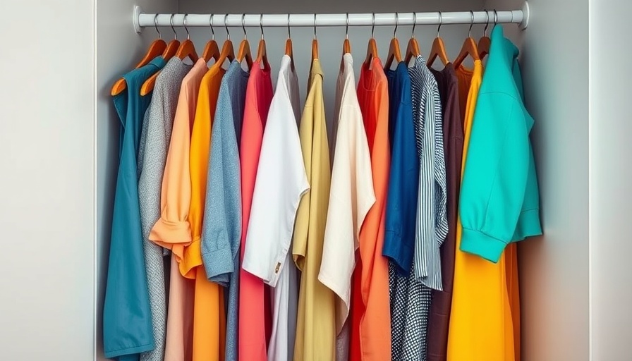 Organizing clothes effectively in a colorful wardrobe
