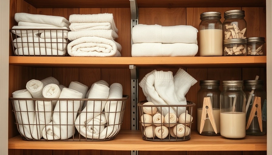 Neat linen closet organization ideas with folded towels and baskets.