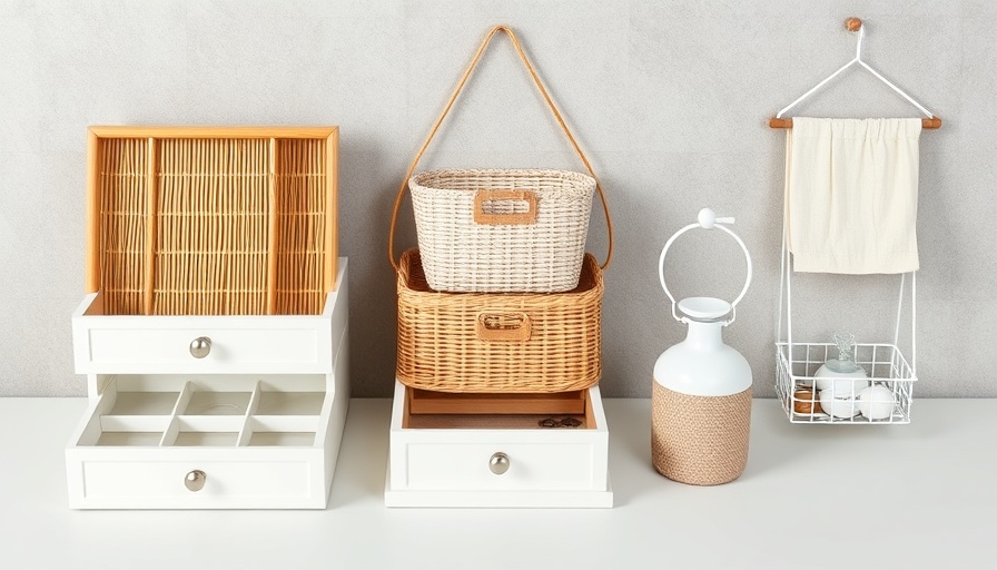 Clever home organizers under 50 dollars displayed creatively.