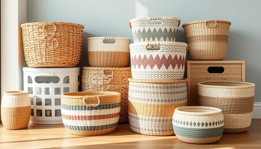 Elegant storage basket collection in modern living room, best storage baskets.