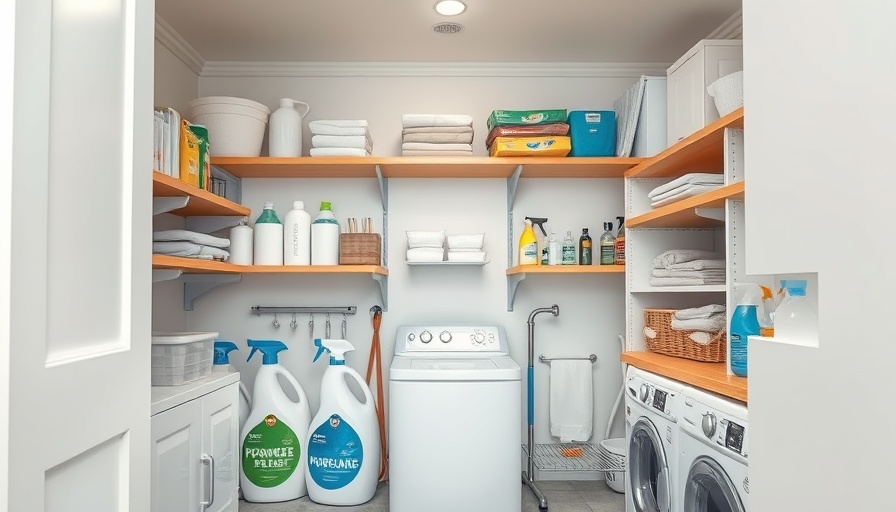 Efficient utility closet with organized storage solutions.