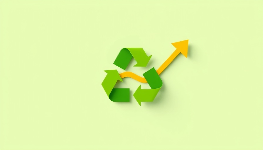 Illustration symbolizing sustainability in corporate strategy with arrow and recycling icon.