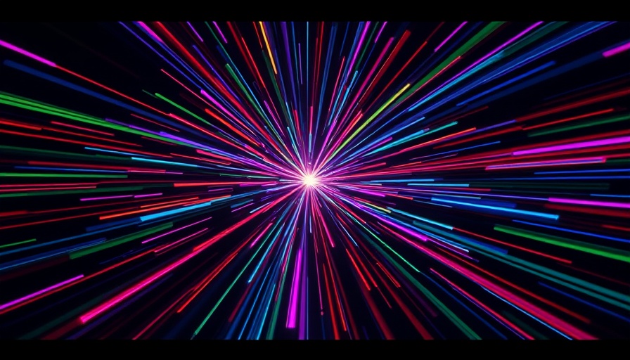 Vibrant multicolored light streaks symbolizing fastest internet service provider.