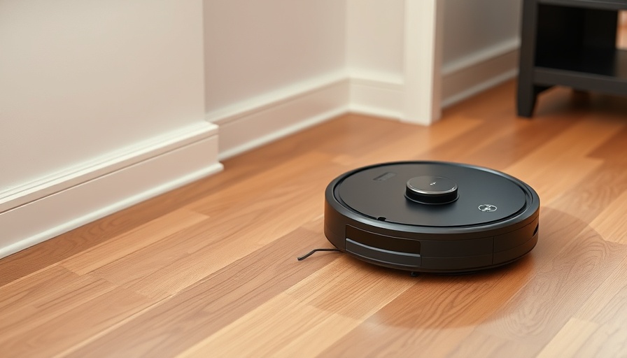 Budget robot vacuum cleaning a wooden floor corner.