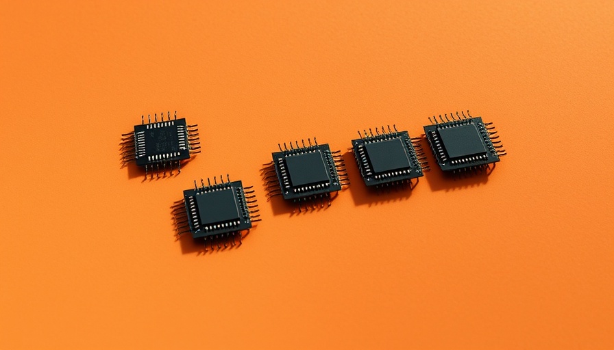 Minimalist layout of computer chips for generative AI strategy concept.