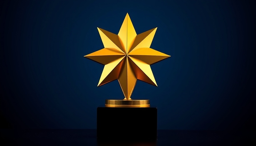 Golden star award for HR technology recognition in India, elegant design.