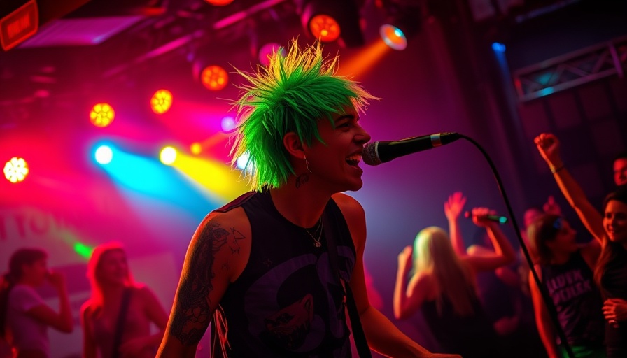 Vibrant punk concert in Omaha with energetic performance.