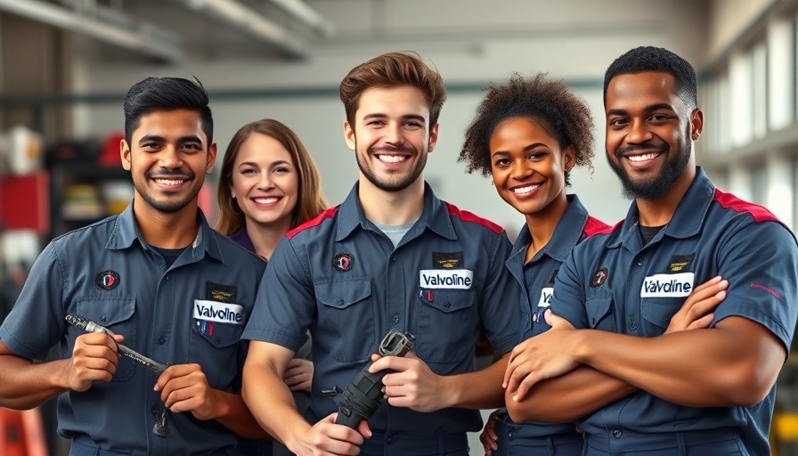 Valvoline diverse workforce strategy in action at automotive garage.