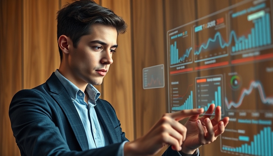 Engaged professional in glasses using digital data interface