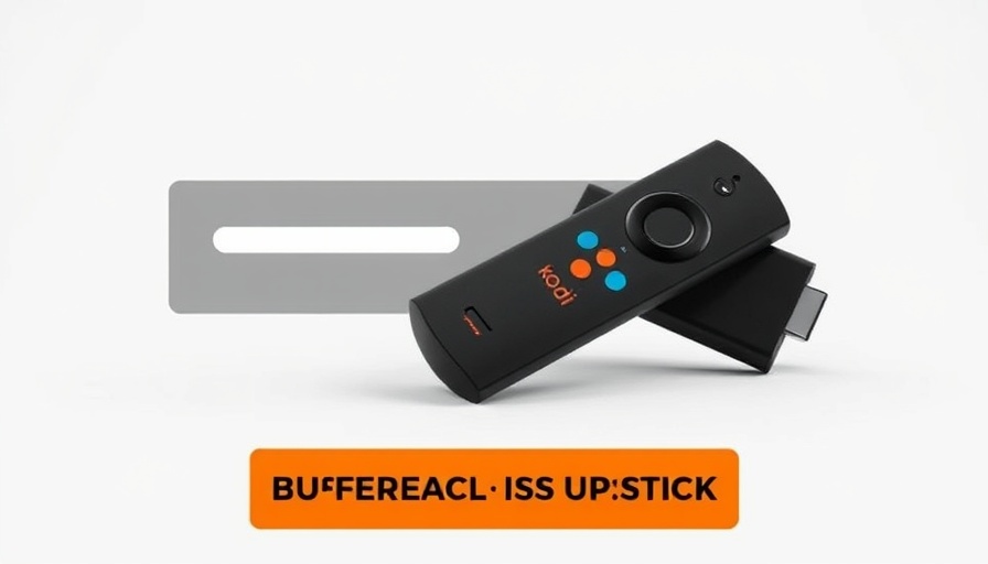 Illustration of Kodi buffering issues with Firestick, showing logo and device.