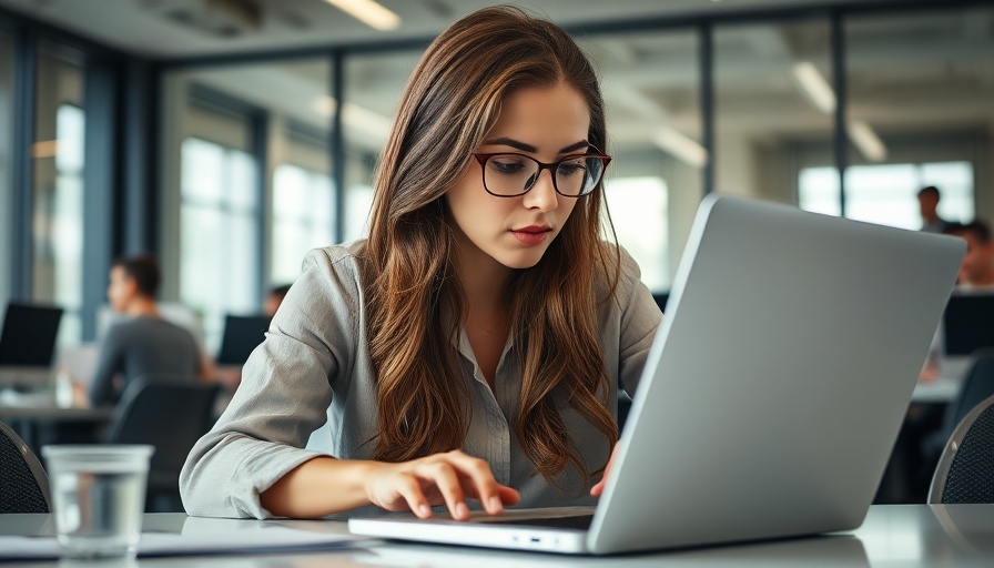 Engaged woman working in office, representing work-life balance opinions from business leaders.