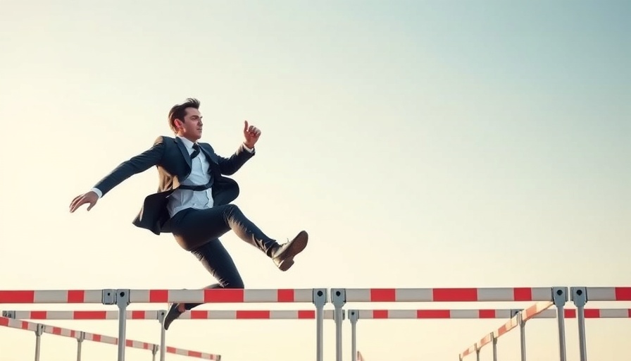 Businessman leaping over hurdles in an illustration, symbolizing total rewards strategies.